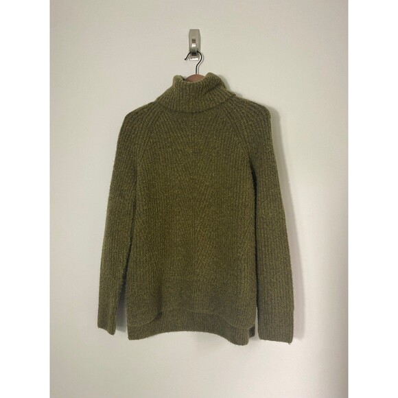 Madewell Green Chunky Turtleneck Sweater Size Small - Picture 1 of 8